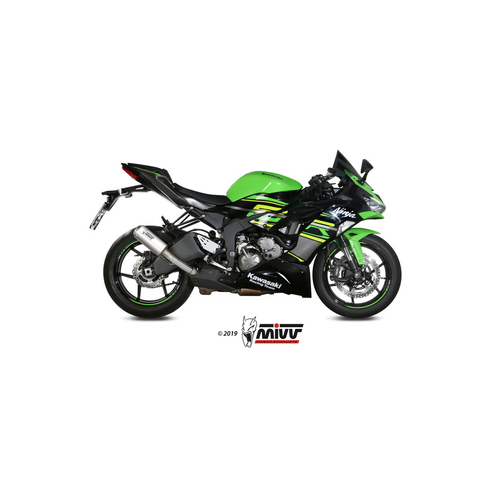 Silencieux MIVV MK3 inox/casquette inox Kawasaki ZX6R 636