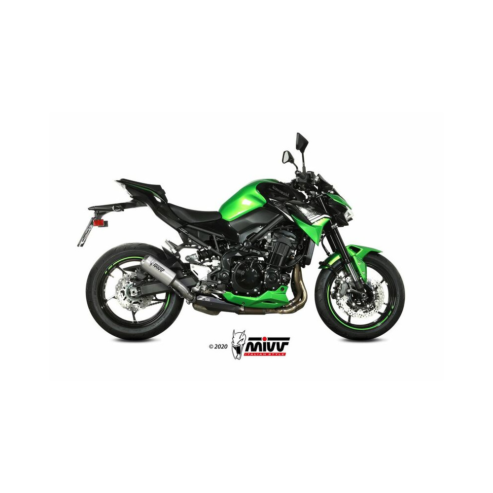 Silencieux MIVV MK3 inox/casquette inox Kawasaki Z900