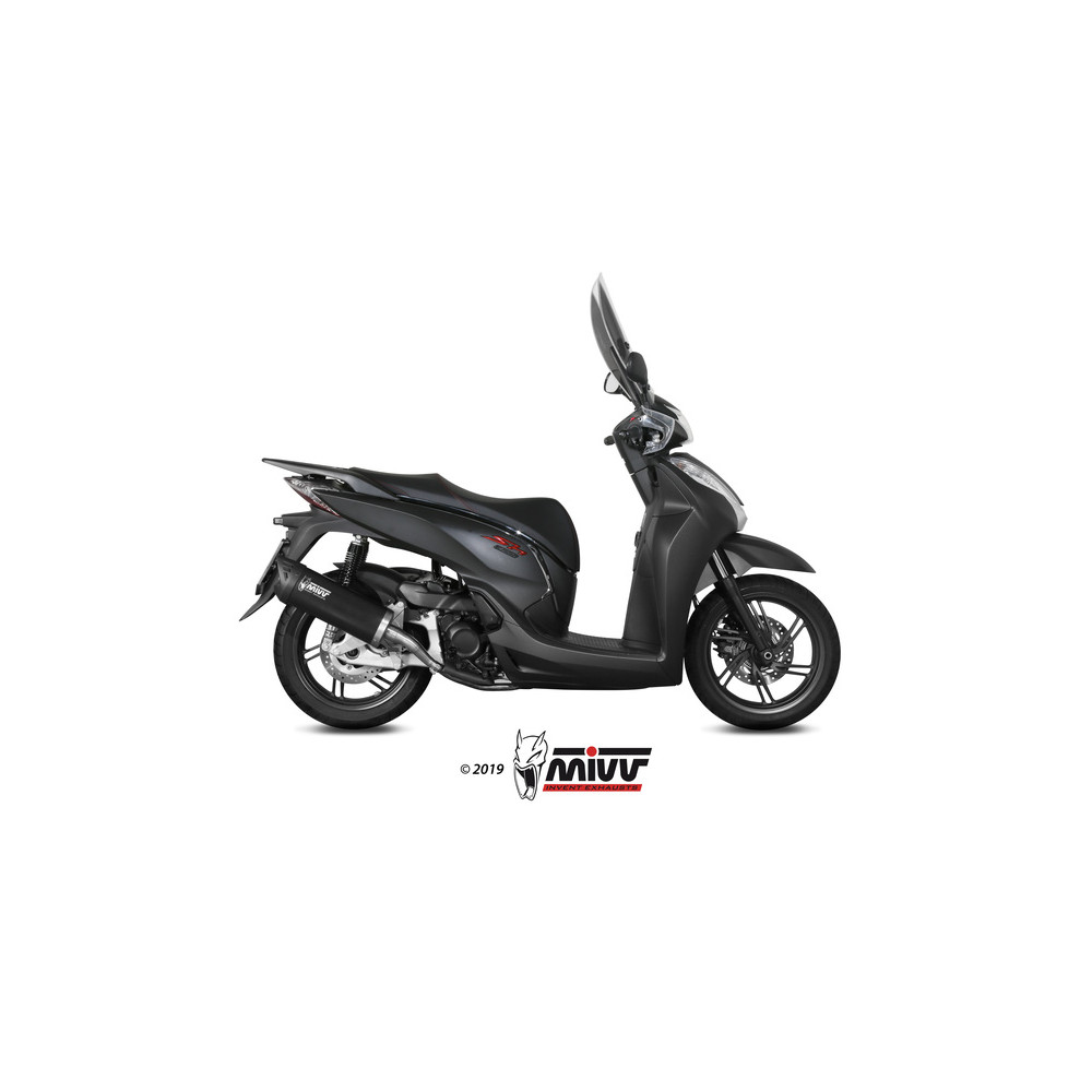 Silencieux MIVV Mover inox noir/casquette ABS noir Honda SH 300