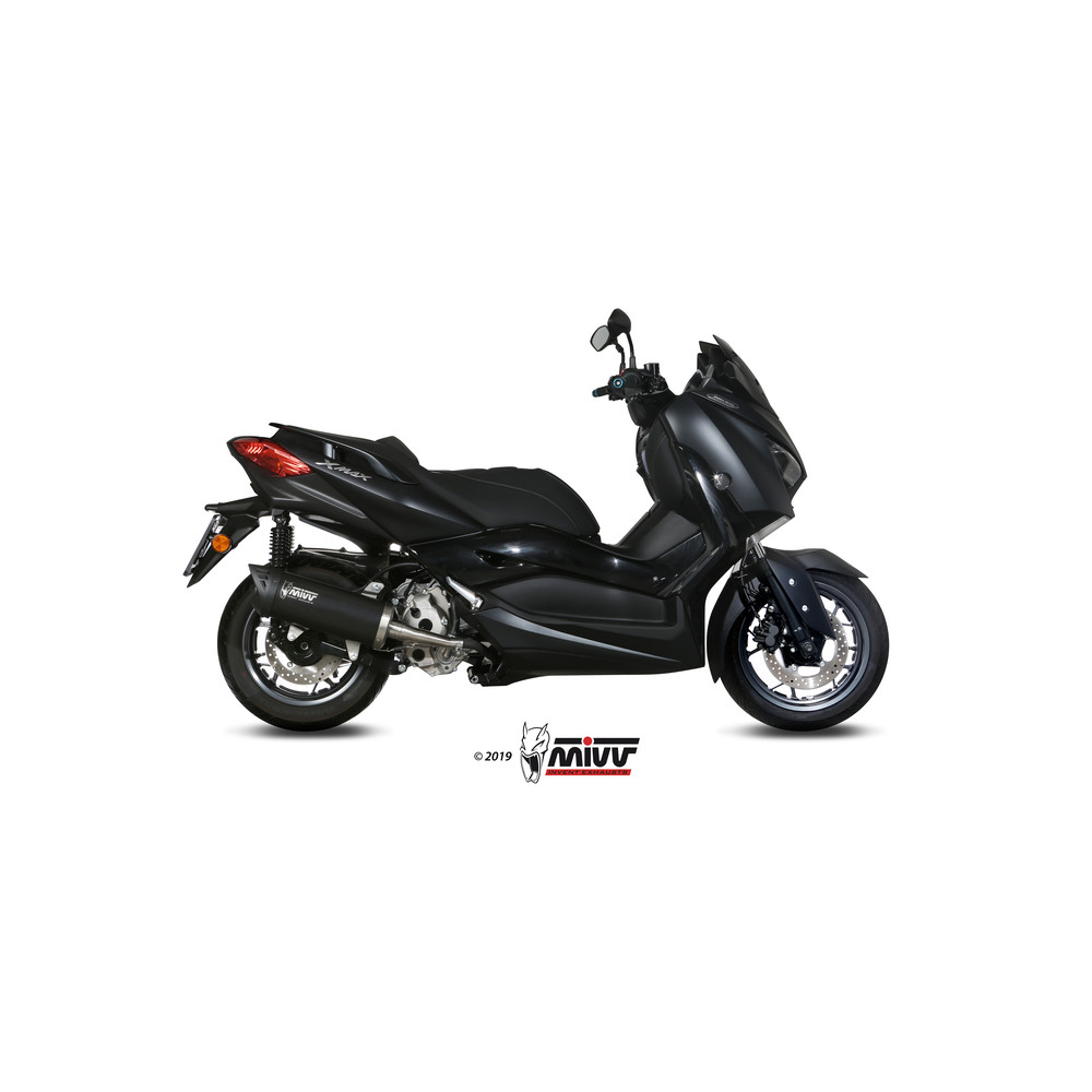 Silencieux MIVV Mover inox noir/casquette ABS noir Yamaha T-Max 300