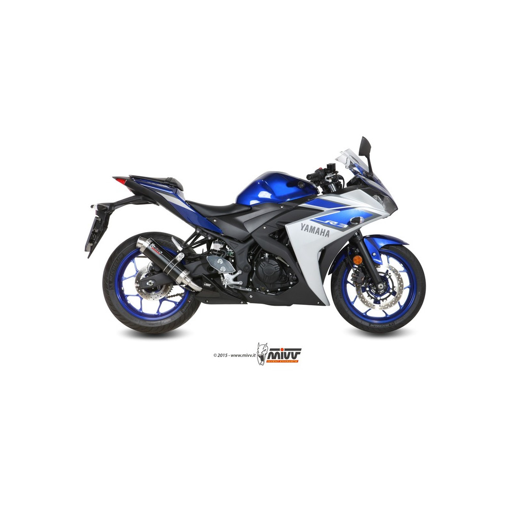 Silencieux MIVV GP inox noir/casquette inox Yamaha YZF R3