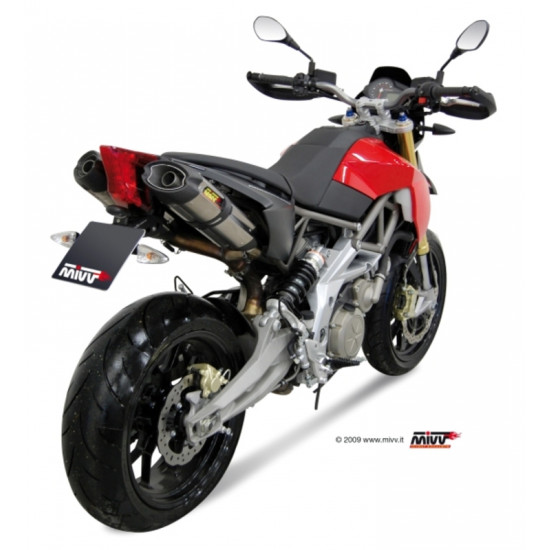 Silencieux double MIVV Suono inox/casquette carbone Aprilia Dorsoduro 750