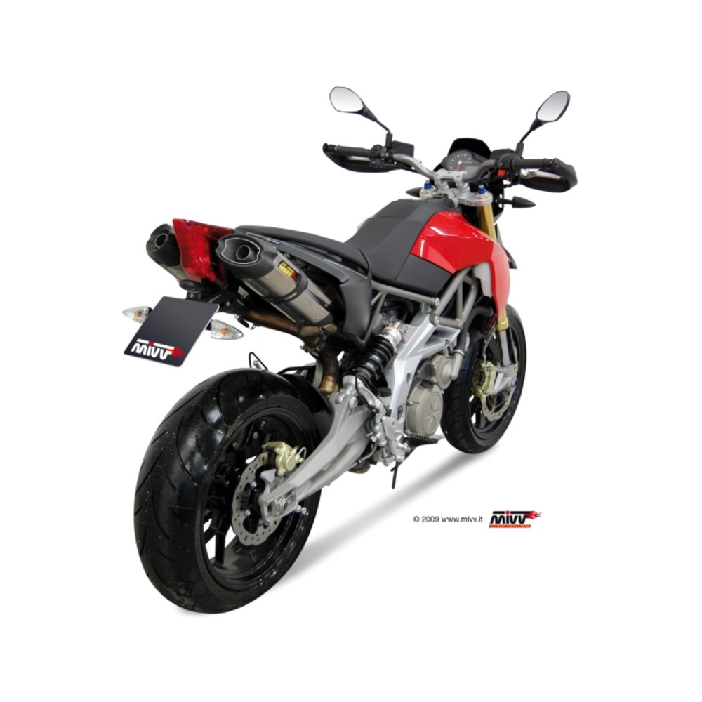 Silencieux double MIVV Suono inox/casquette carbone Aprilia Dorsoduro 750