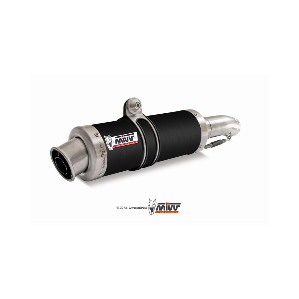 Silencieux double MIVV GP inox brossé noir Aprilia RSV1000