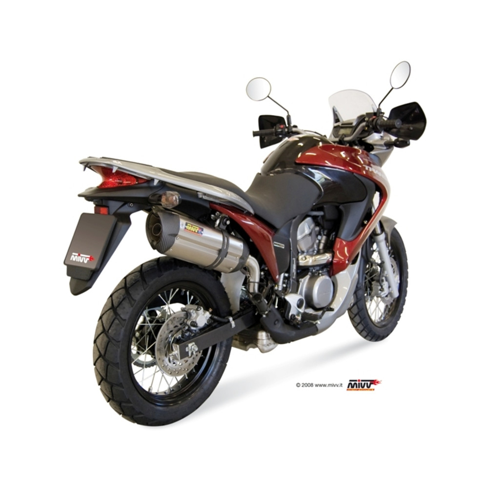 Silencieux MIVV Suono inox/casquette carbone Honda XL700V Transalp