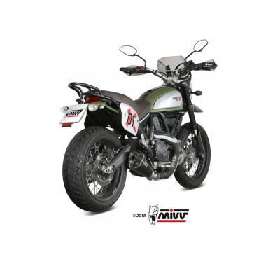 Silencieux MIVV Delta Race inox noir/casquette carbone Ducati Scrambler 800