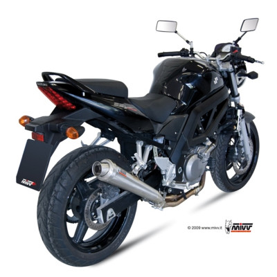 Silencieux + demi-ligne MIVV X-Cone inox brossé Suzuki SV650