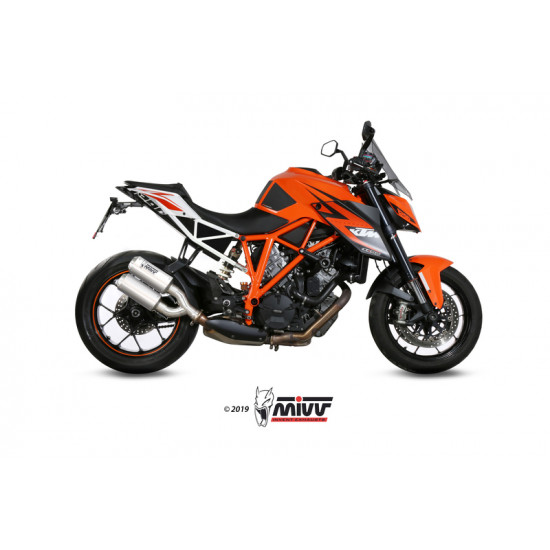 Silencieux double MIVV MK3 inox brossé/casquette inox KTM 1290 Superduke