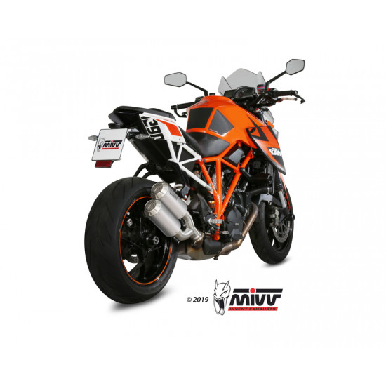 Silencieux double MIVV MK3 inox brossé/casquette inox KTM 1290 Superduke