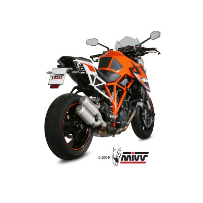 Silencieux double MIVV MK3 inox brossé/casquette inox KTM 1290 Superduke