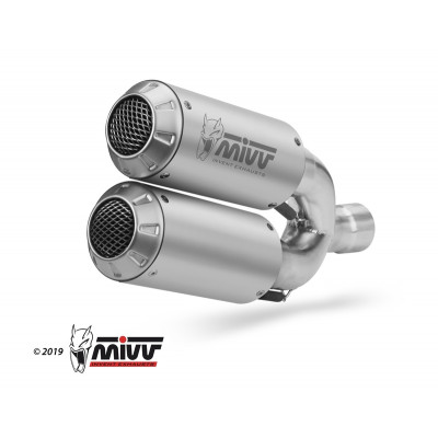 Silencieux double MIVV MK3 inox brossé/casquette inox KTM 1290 Superduke