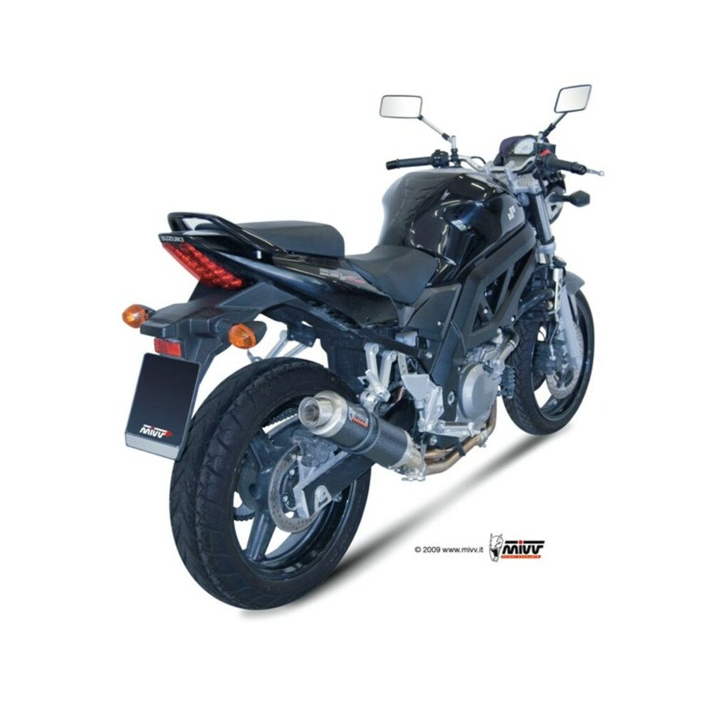 Silencieux + demi-ligne MIVV GP carbone Suzuki SV650