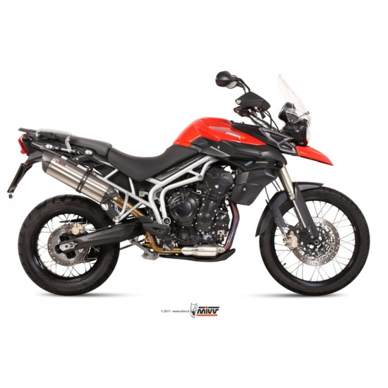 Silencieux MIVV Suono inox brossé noir/casquette carbone Triumph Tiger 800