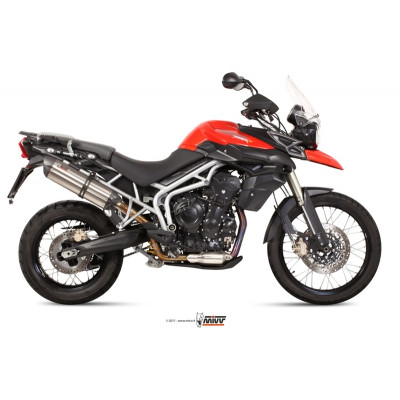 Silencieux MIVV Suono inox brossé noir/casquette carbone Triumph Tiger 800