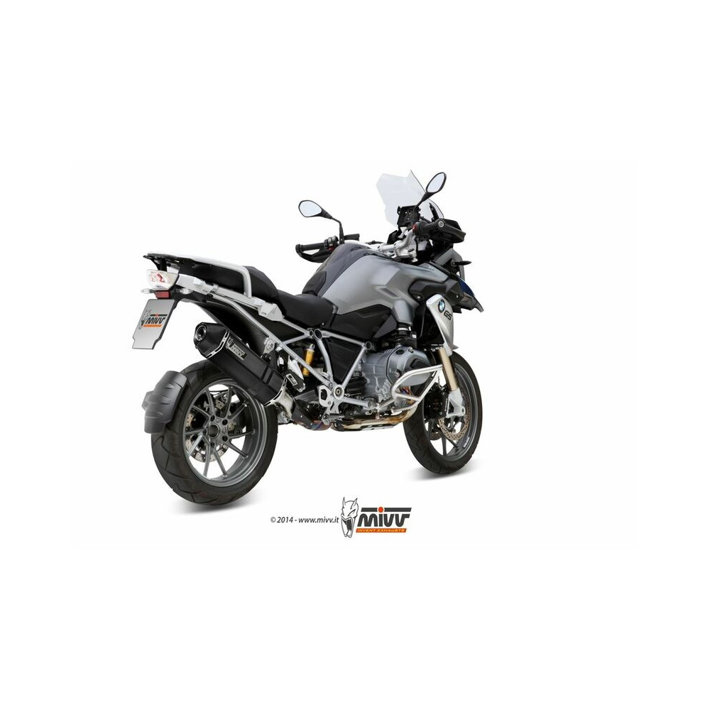 Silencieux MIVV Speed Edge inox brossé noir/casquette carbone BMW R1200GS