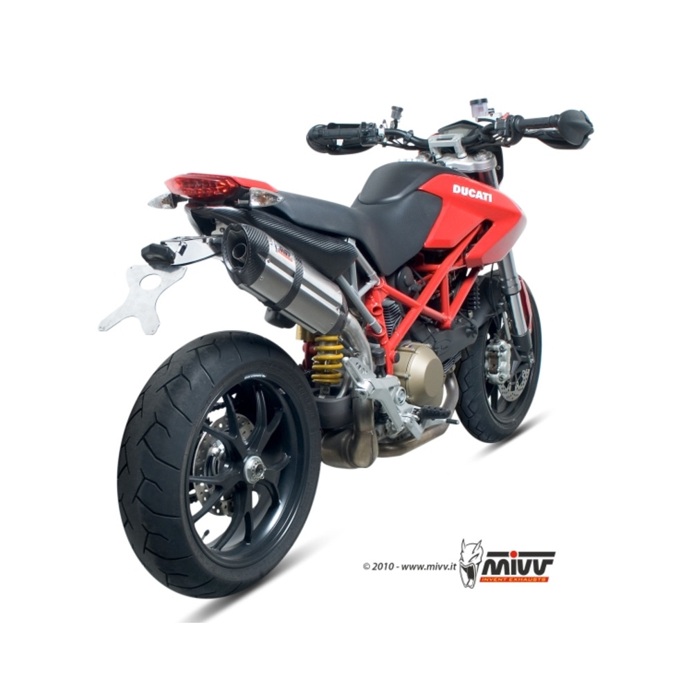 Silencieux MIVV Suono inox/casquette carbone Ducati Hypermotard 1100