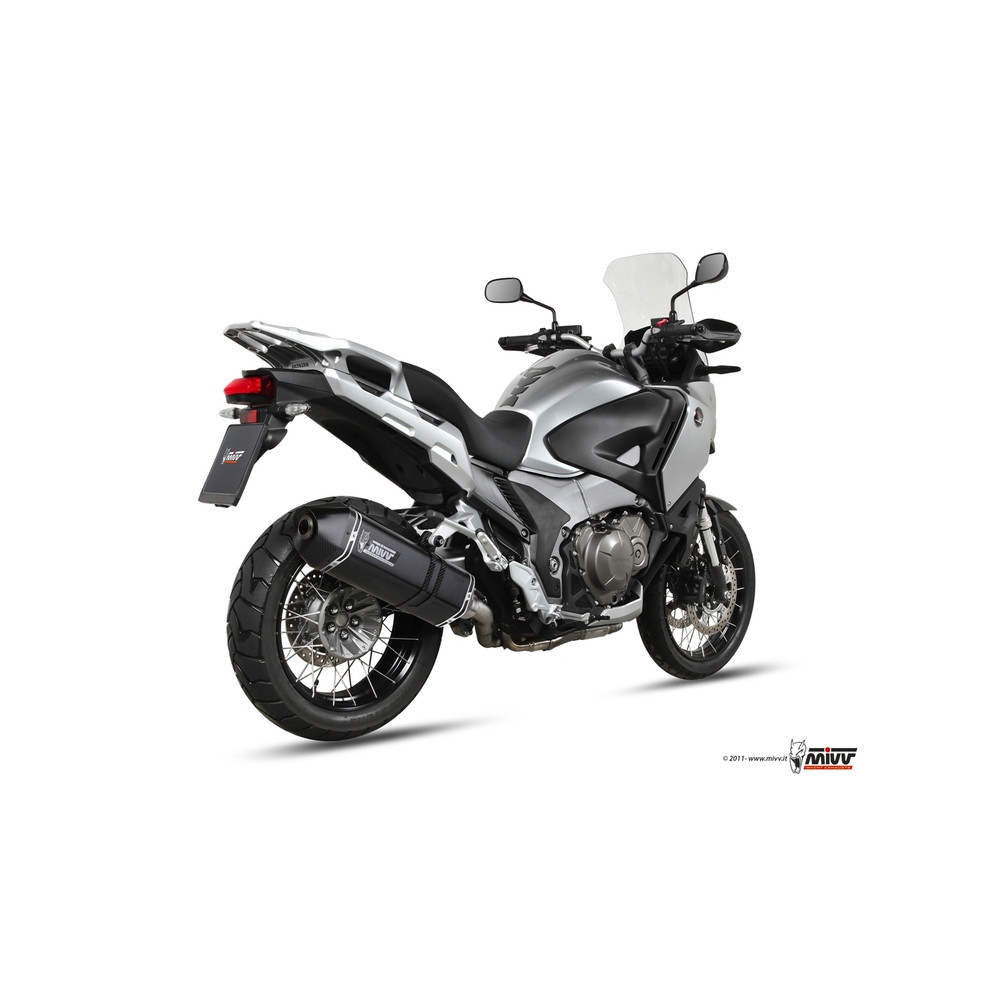 Silencieux MIVV Speed Edge inox noir casquette carbone Honda Crosstourer