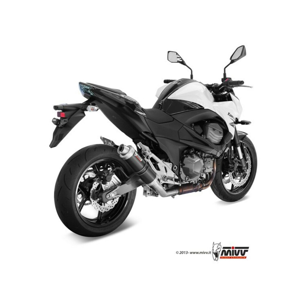 Silencieux MIVV GP inox brossé noir Kawasaki Z800 e