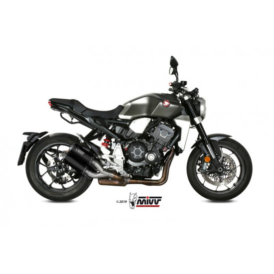 Silencieux double MIVV MK3 Steel Black/casquette inox Honda CB1000R