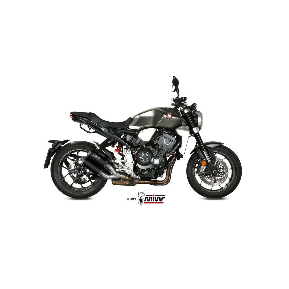 Silencieux double MIVV MK3 Steel Black/casquette inox Honda CB1000R