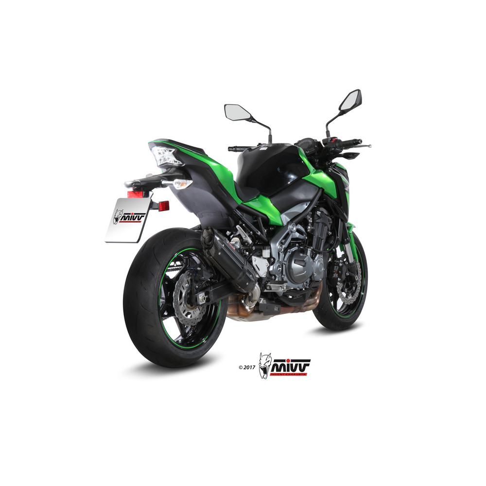 Silencieux MIVV Suono inox noir/casquette carbone Kawasaki Z900