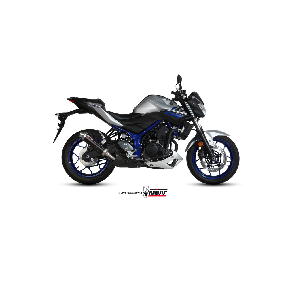 Silencieux MIVV GP inox noir casquette carbone Yamaha MT-03