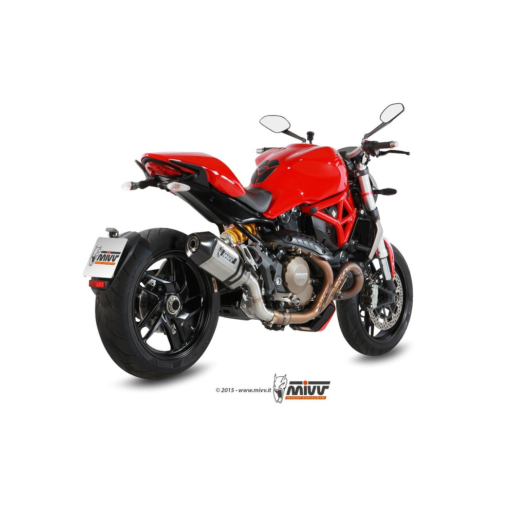 Silencieux MIVV Speed Edge inox/casquette carbone Ducati Monster 1200