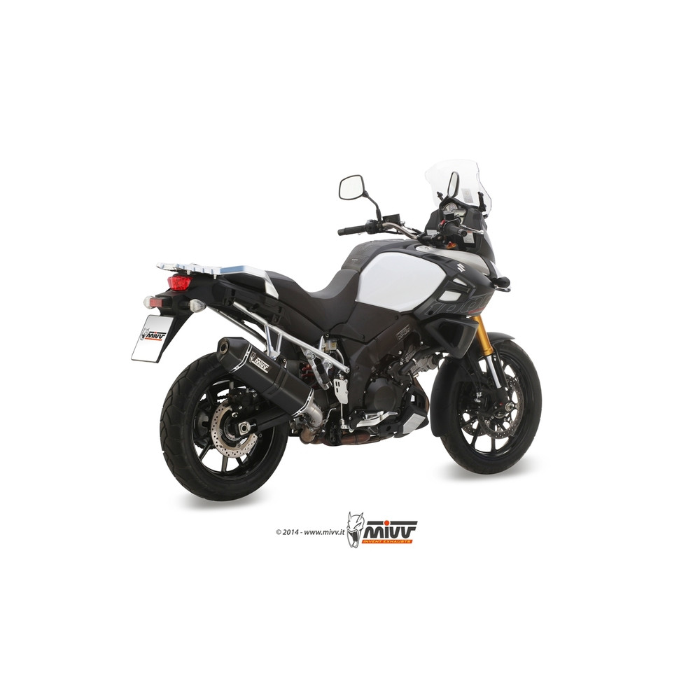 Silencieux MIVV Speed Edge inox brossé noir/casquette carbone Suzuki DL1000 V-Strom