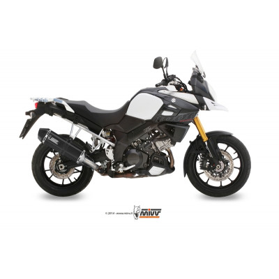 Silencieux MIVV Speed Edge inox brossé noir/casquette carbone Suzuki DL1000 V-Strom