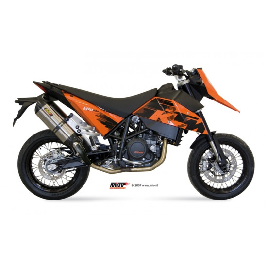 Silencieux double MIVV Suono inox/casquette carbone KTM 690 SM/SMC/SMR