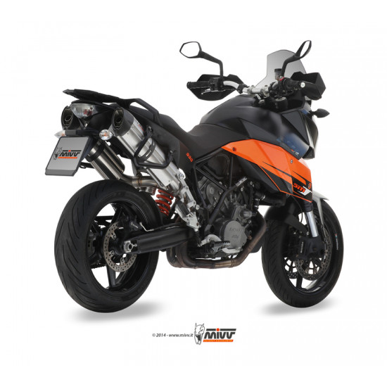 Silencieux double MIVV Suono inox/casquette carbone KTM 990 SMT Supermoto