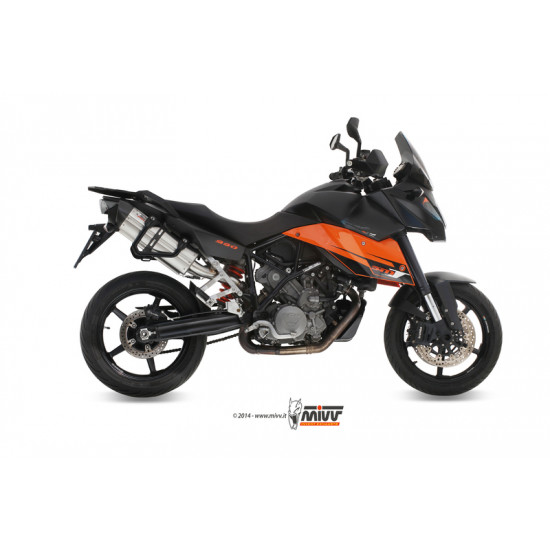 Silencieux double MIVV Suono inox/casquette carbone KTM 990 SMT Supermoto