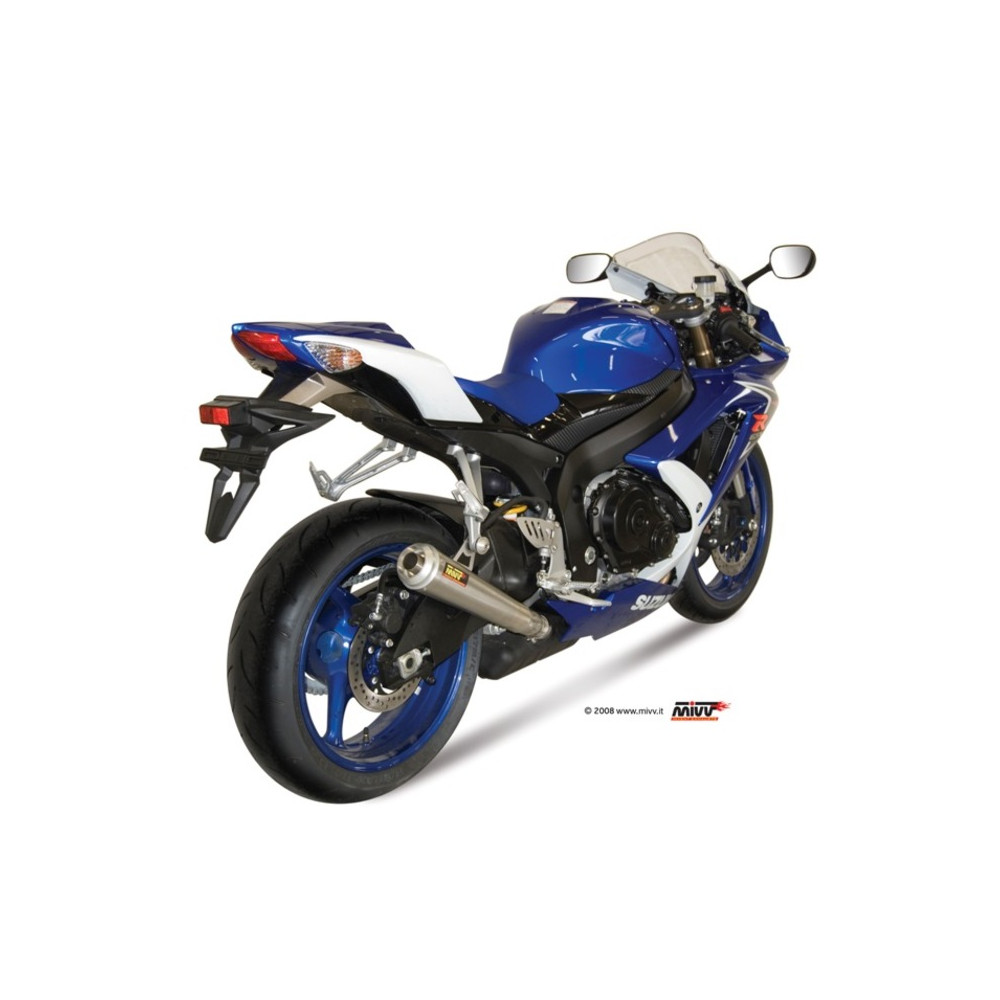 Silencieux MIVV X-Cone Plus inox satiné/casquette alu Suzuki GSX-R600/GSX-R750