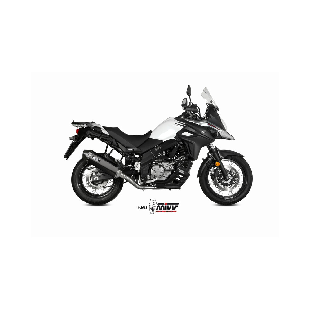 Silencieux MIVV Speed Edge inox noir/casquette carbone Suzuki DL650 V-Strom