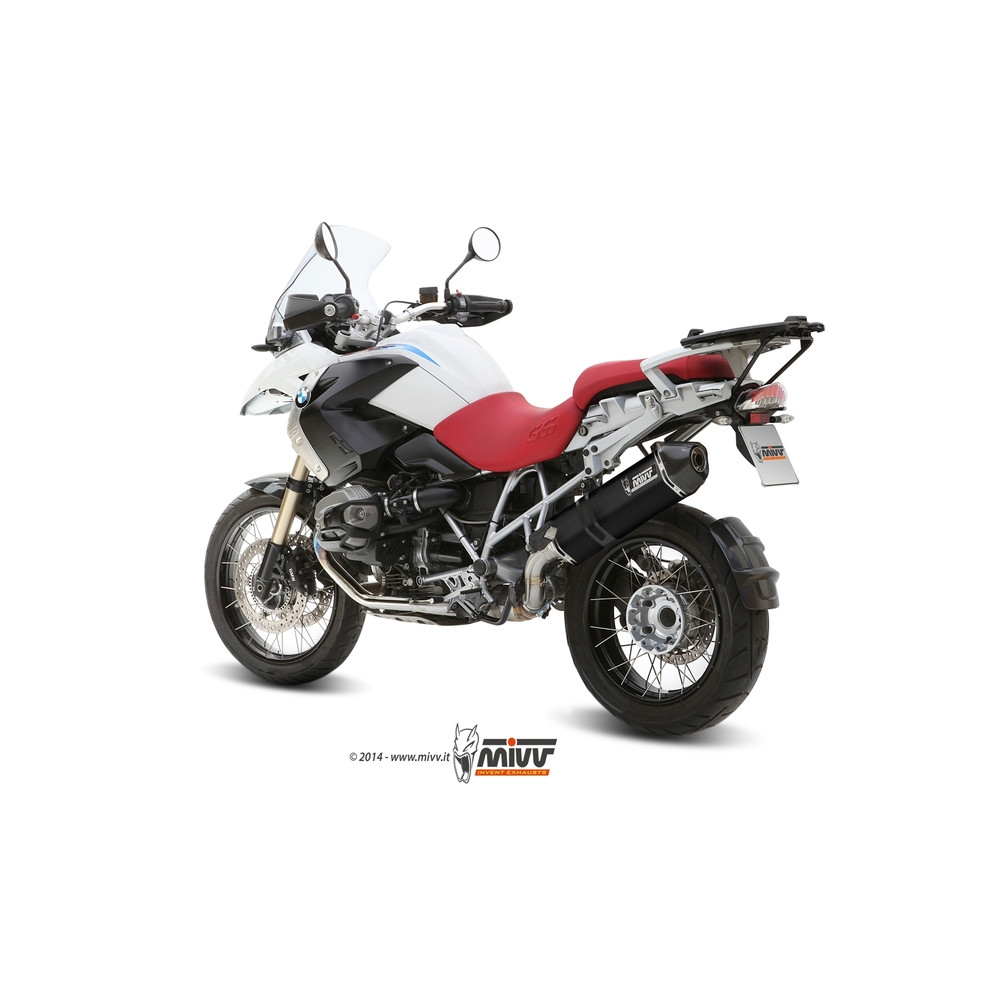 Silencieux MIVV Speed Edge inox brossé noir/casquette carbone BMW R1200GS