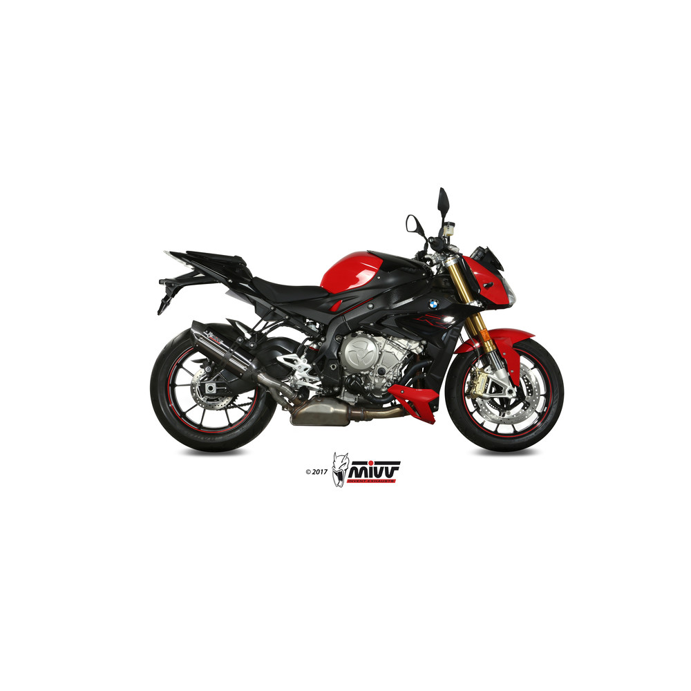 Silencieux MIVV Suono inox noir/casquette carbone BMW S1000R