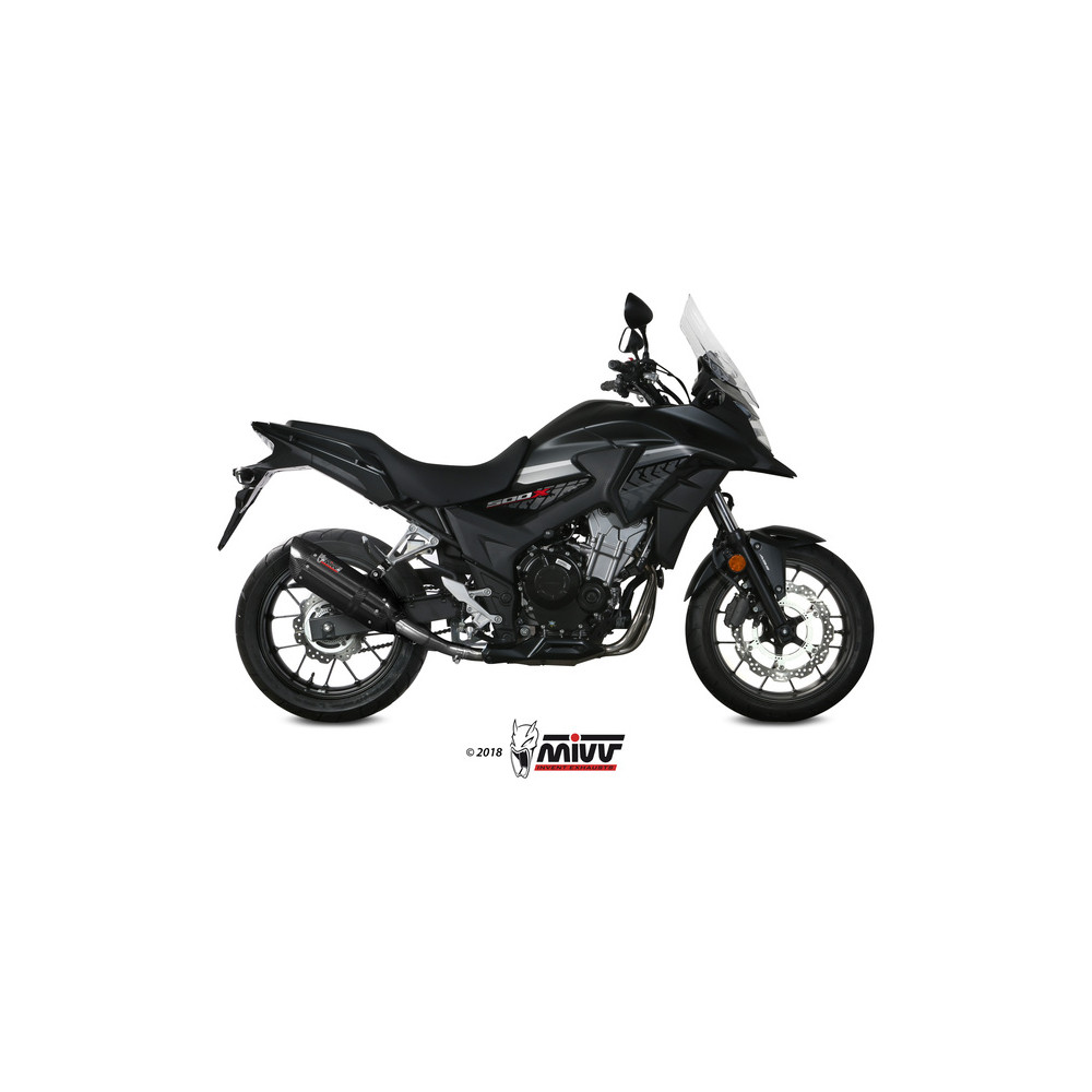 Silencieux MIVV Suono Steel Black/casquette carbone Honda CB500X