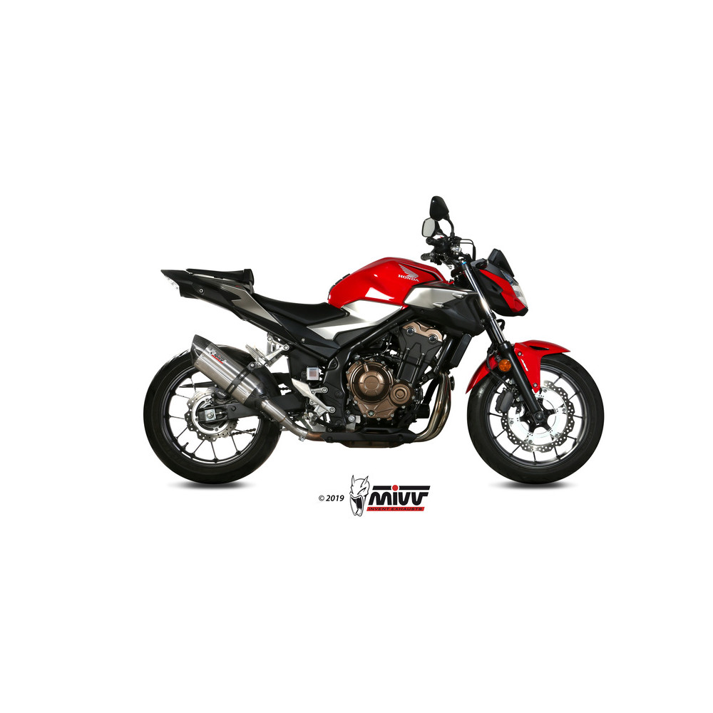 Silencieux MIVV Suono inox/casquette carbone Honda CB500F