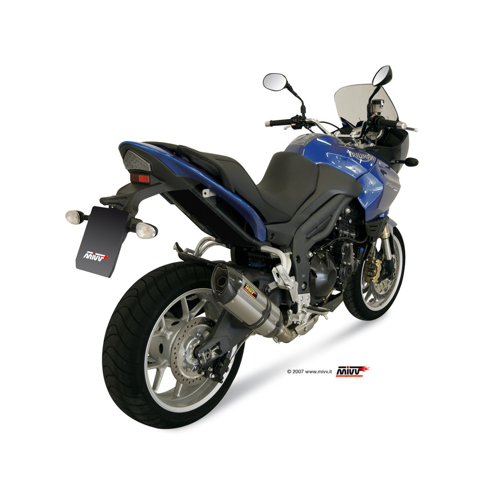 Silencieux MIVV Suono inox/casquette carbone Triumph Tiger 1050