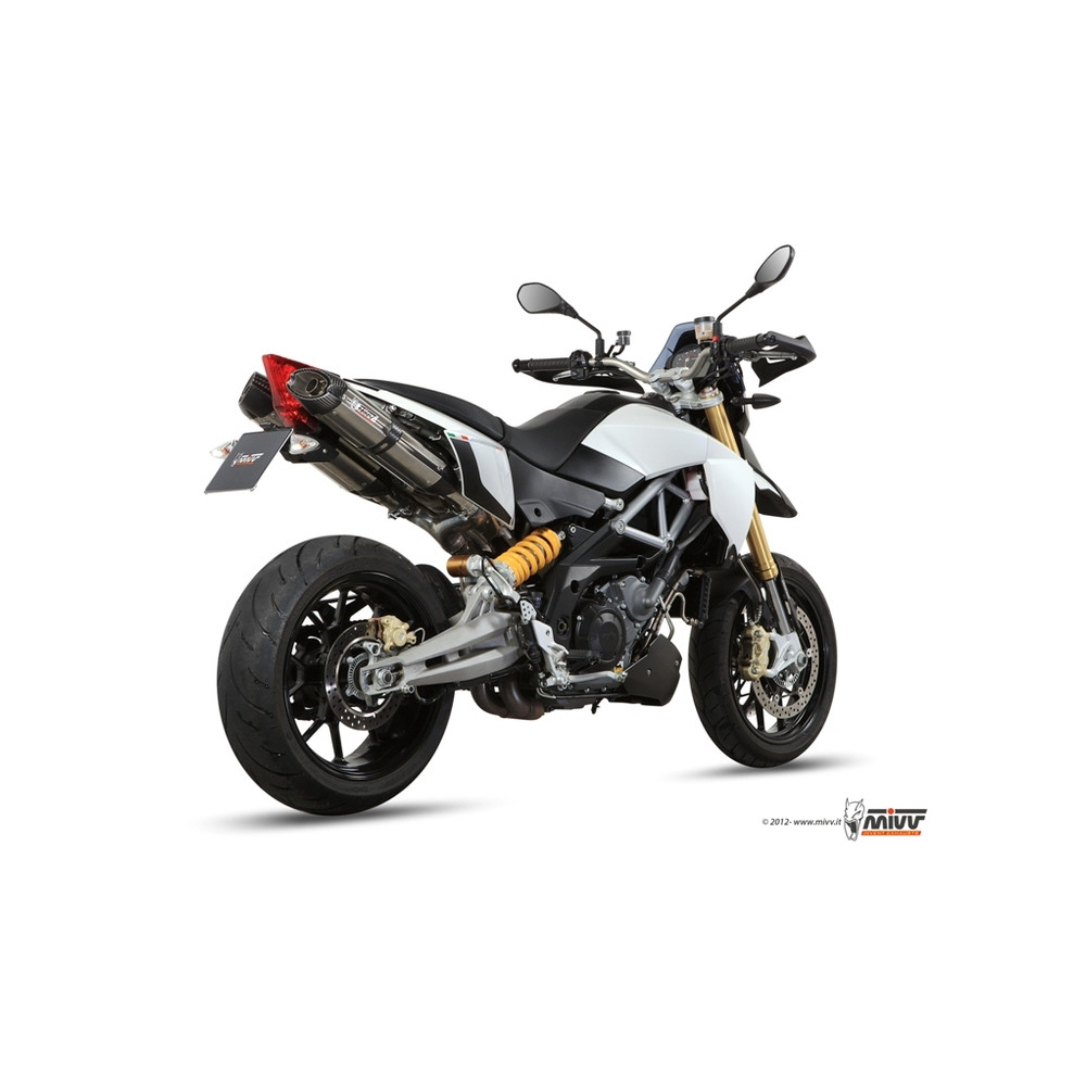 Silencieux double MIVV Suono inox/casquette carbone Aprilia Dorsoduro 1200