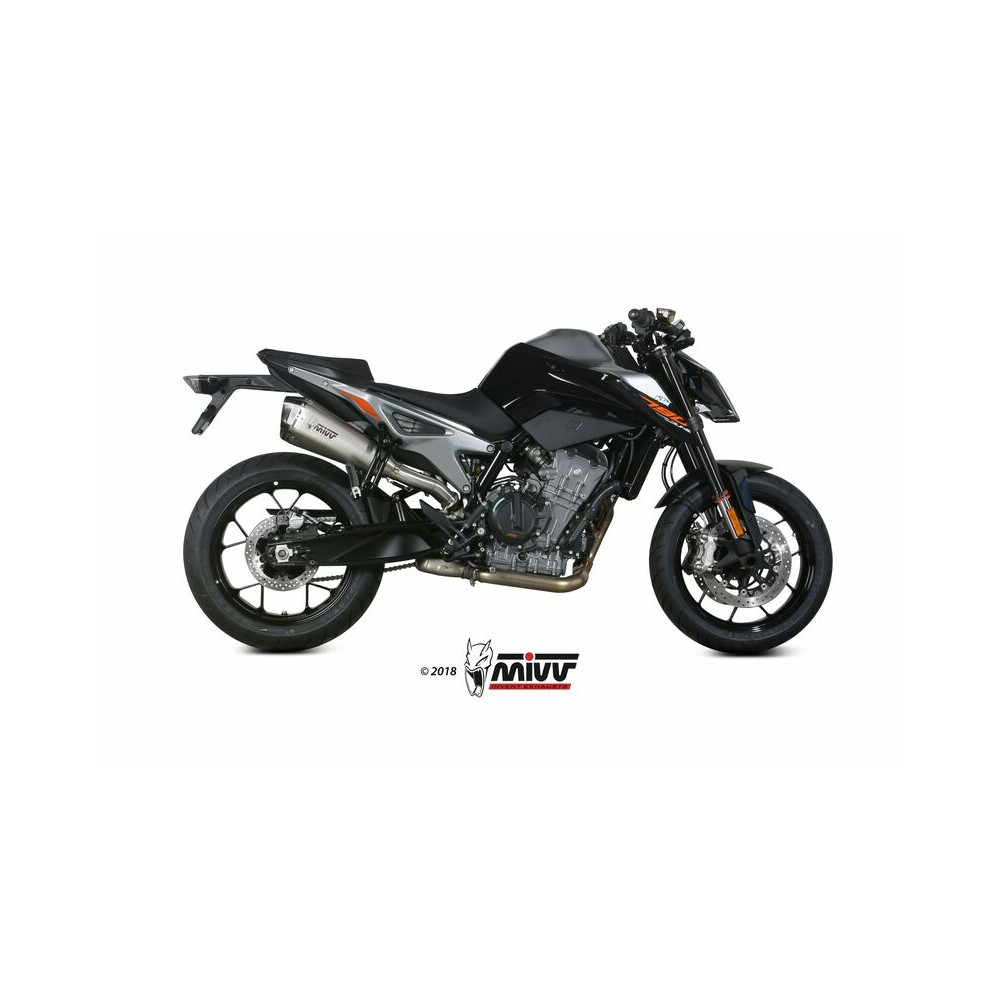 Silencieux MIVV Delta Race inox/casquette carbone KTM Duke 790