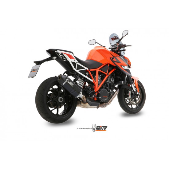 Silencieux MIVV Speed Edge inox brossé noir/casquette carbone - KTM 1290 Super Duke R