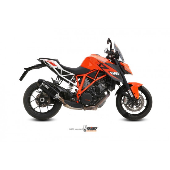 Silencieux MIVV Speed Edge inox brossé noir/casquette carbone - KTM 1290 Super Duke R