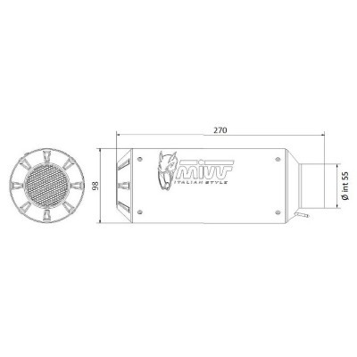 Silencieux MIVV universel MK3 carbone - Côté droit