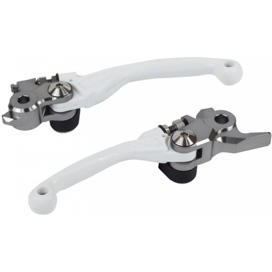 Jeu de leviers POLISPORT Pivor Incassable blanc - Honda CR125R / 250R