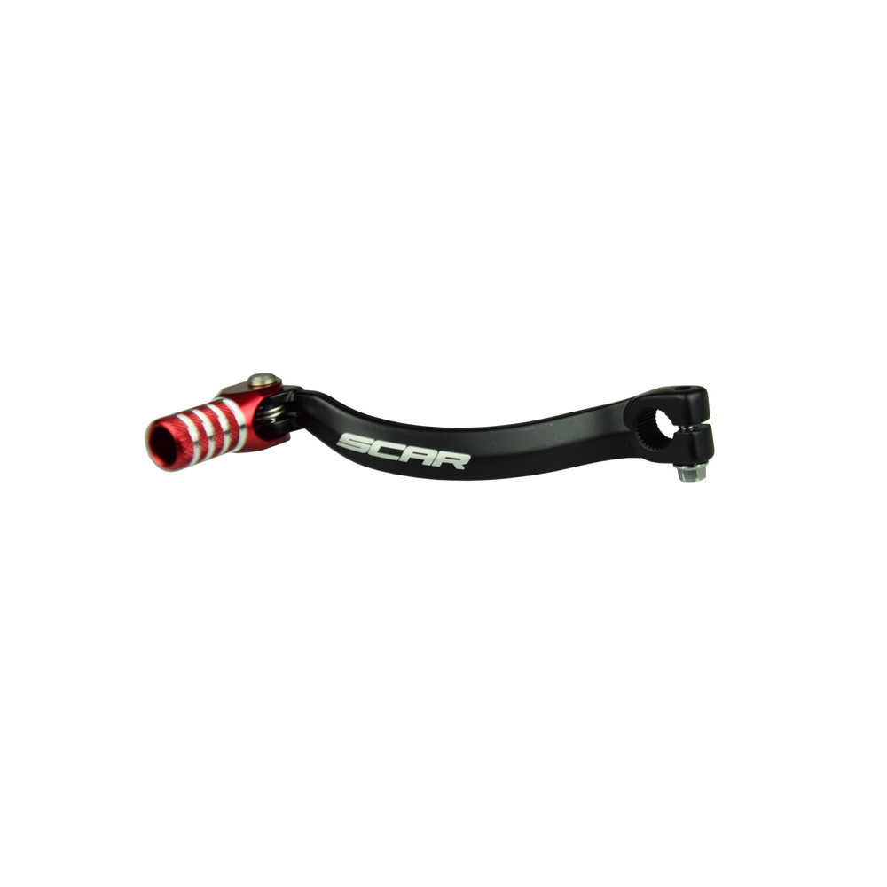 Sélecteur de vitesse SCAR noir mat/embout rouge Honda CR125R