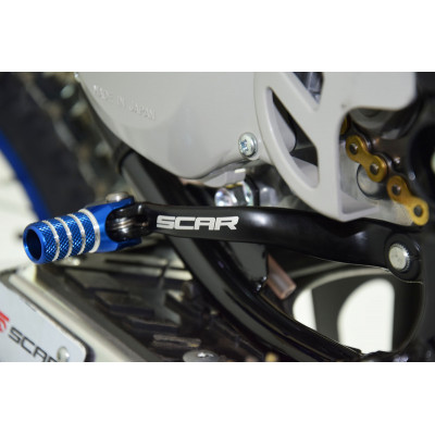 Sélecteur de vitesse SCAR noir mat/embout bleu Yamaha YZ85