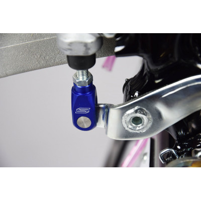 Chape de réglage de frein arrière SCAR alu bleu Yamaha