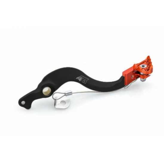 Pédale de frein ART Factory aluminium anodisé noir/embout orange  KTM/Husqvarna